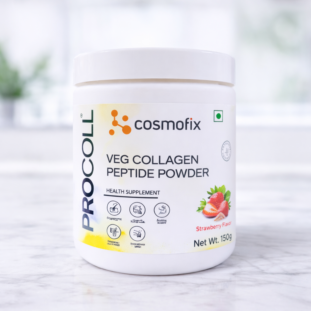 Cosmofix Procoll Veg Collagen Peptide Powder 150gm - Strawberry Flavour