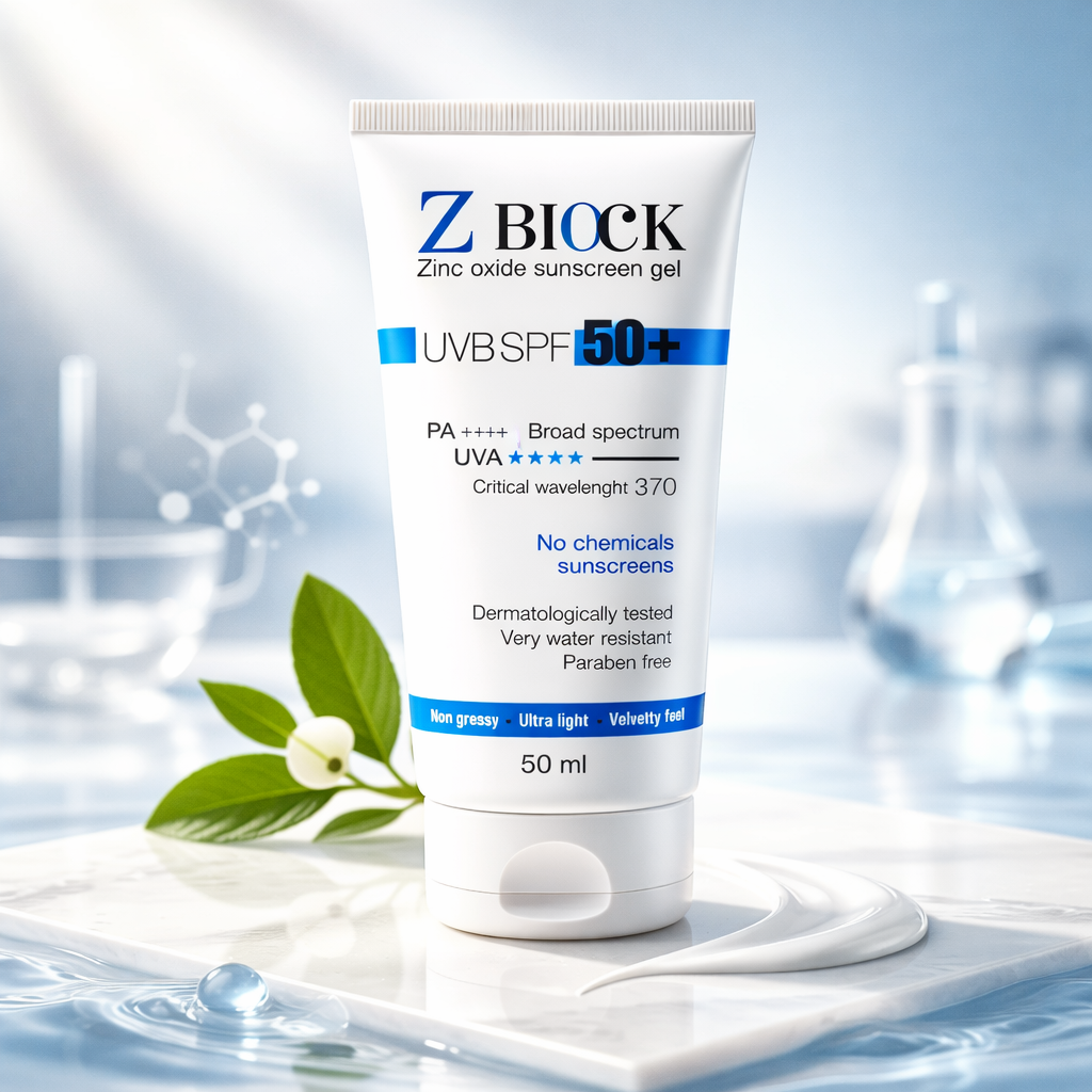 Z Block Zinc Oxide Sunscreen Gel SPF 50+ PA+++ 50G