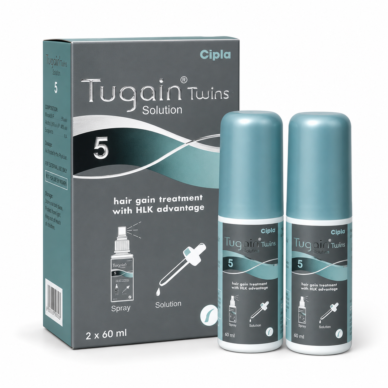 Tugain Twins 5 Solution (60ml Each)